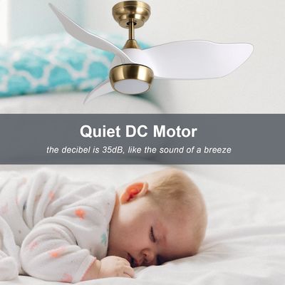 Ventilador de techo blanco inteligente con 6 velocidades ajustables y control de voz