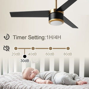 Ventilador de techo WIFI inteligente en blanco negro oro 52 pulgadas de brillo completo