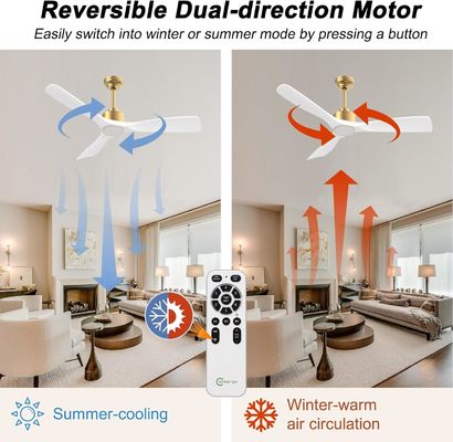 52 Ventilador de techo con luz apagable ABS Blanco cálido Blanco natural Blanco fresco Blanco
