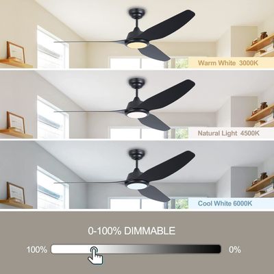 56 Luz de ventilador de techo inteligente con control de hogar de Alexa/Google