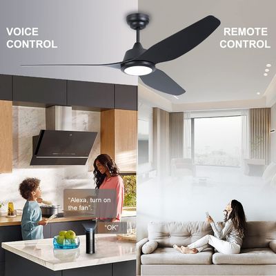 56 Luz de ventilador de techo inteligente con control de hogar de Alexa/Google