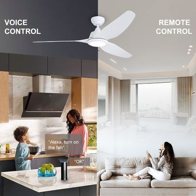 Ventilador de techo silencioso de 56 pulgadas con motor y iluminación de CC