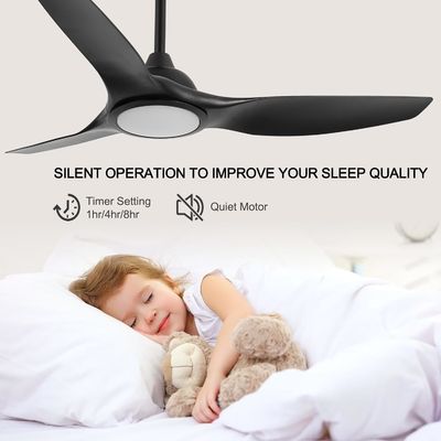 Ventilador de 52 pulgadas con luz 3 temperatura de color para el dormitorio alto CFM ventilador de techo