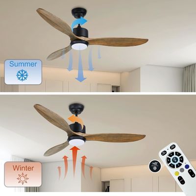 Ventilador moderno de 52 pulgadas con luz para habitación de 12 pies * 12 pies a 17 pies * 17 pies