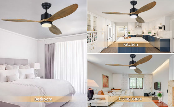 Ventilador moderno de 52 pulgadas con luz para habitación de 12 pies * 12 pies a 17 pies * 17 pies
