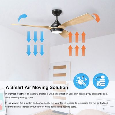 52 pulgadas ventilador de techo de diseño aerodinámico exterior Downrod montaje ventilador de techo con luz