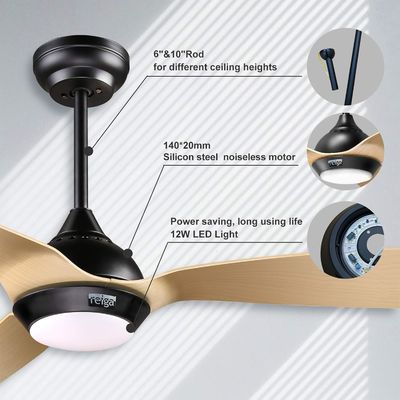 52 pulgadas ventilador de techo de diseño aerodinámico exterior Downrod montaje ventilador de techo con luz