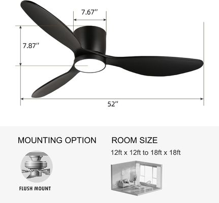 Blanco Negro Oro 52 ventilador de techo con función de ahorro de energía