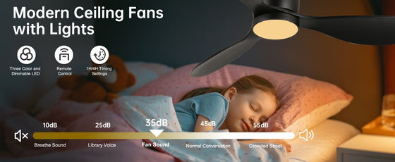 Blanco Negro Oro 52 ventilador de techo con función de ahorro de energía