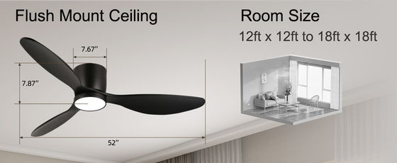 Blanco Negro Oro 52 ventilador de techo con función de ahorro de energía