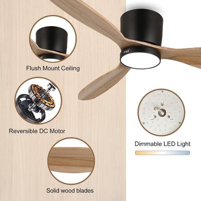 Iluminación de ventilador de techo de 52 pulgadas con función de ahorro de energía