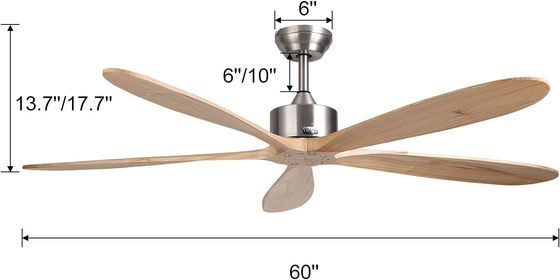 Ventilador de techo inteligente con luz silenciosa y ahorro de energía 6 velocidades de elección compatible con Alexa / Google Home
