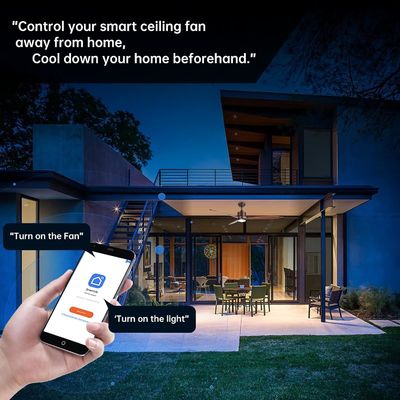 65 Luz de ventilador de techo contemporáneo con control de voz y luz LED atenuable