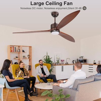 65 Luz de ventilador de techo contemporáneo con control de voz y luz LED atenuable