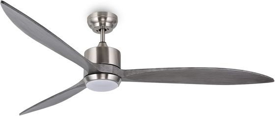 Ventilador de techo silencioso con motor de corriente continua con control inteligente de APP, luz LED de 3 colores atenuable y opción de 6 velocidades