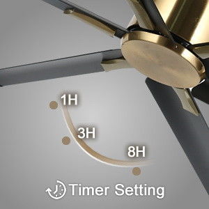 Ventilador de techo inteligente de 72 pulgadas con luces en acabado negro / blanco / dorado