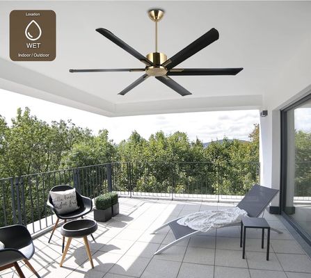 Ventilador de techo inteligente de 72 pulgadas con luces en acabado negro / blanco / dorado