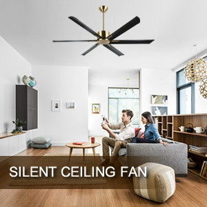 Ventilador de techo inteligente de 72 pulgadas con luces en acabado negro / blanco / dorado