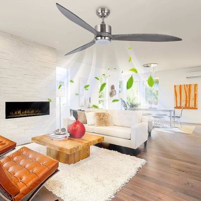 Ventilador de techo silencioso con motor de corriente continua con control inteligente de APP, luz LED de 3 colores atenuable y opción de 6 velocidades