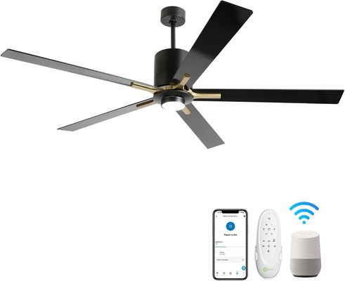 Blanco motor de corriente continua silenciosa lámina ventilador de techo luz 72 pulgadas con 3 velocidades de cambio de color