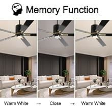 Blanco motor de corriente continua silenciosa lámina ventilador de techo luz 72 pulgadas con 3 velocidades de cambio de color