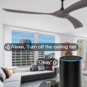 Ventilador de techo inteligente de 6 velocidades con luz controlada por Alexa