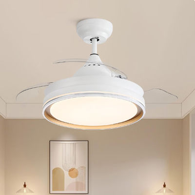 Ventilador de techo retráctil con motor CC de 6 velocidades con luz