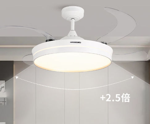 Ventilador de techo retráctil con motor CC de 6 velocidades con luz