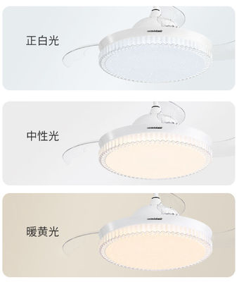 Ventilador de techo inteligente con acento dorado con luces LED y control de voz