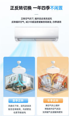 Ventilador de techo inteligente con acento dorado con luces LED y control de voz