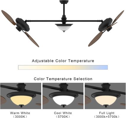 Ventilador de techo inteligente de 86 pulgadas moderno con kit de luz y motor CC de 3 velocidades