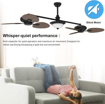 Ventilador de techo inteligente de 86 pulgadas moderno con kit de luz y motor CC de 3 velocidades